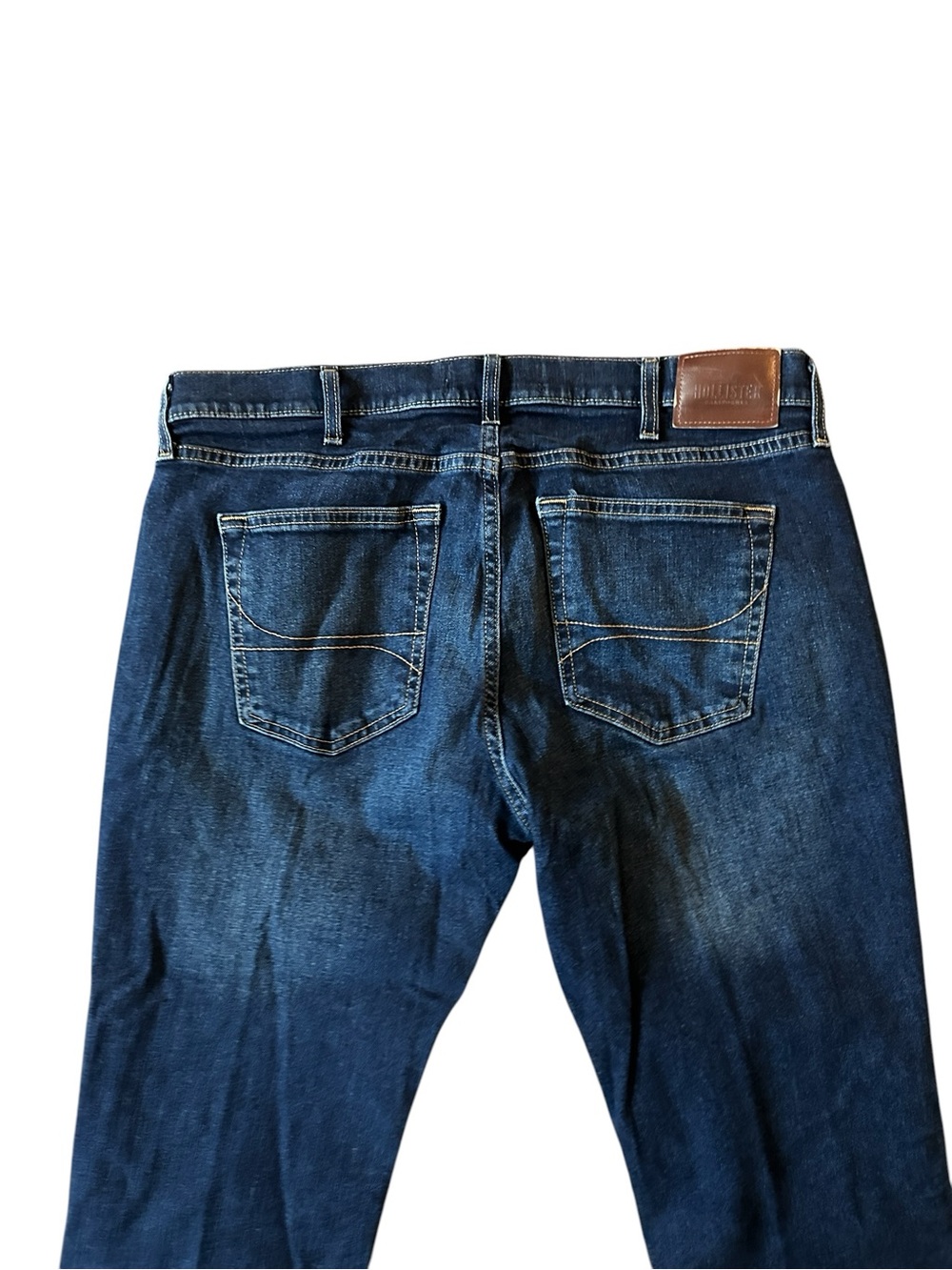 Hollister Jeans 36x32 Mens Blue Denim Slim Straight Epic Flex Stretch Dark Wash - Picture 5 of 8